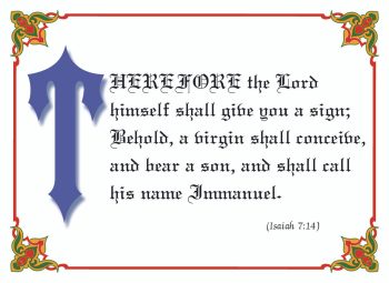 KJV Scripture Christmas Cards - Isaiah 7:14 (10-pack)