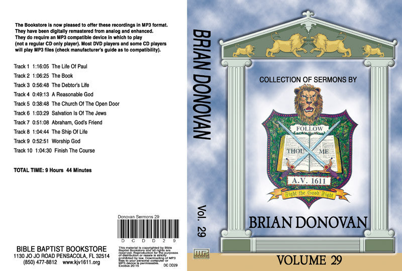 Brian Donovan Sermons on MP3 - Volume 29