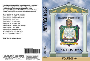 Brian Donovan Sermons on MP3 - Volume 40