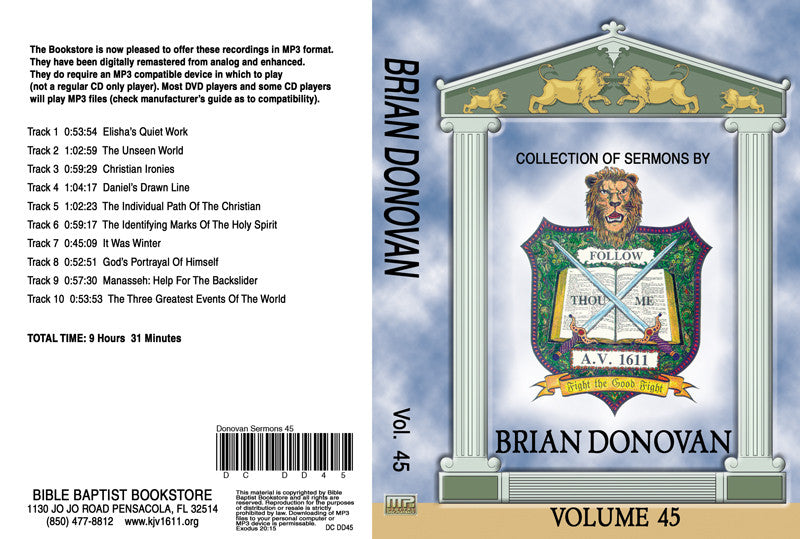 Brian Donovan Sermons on MP3 - Volume 45