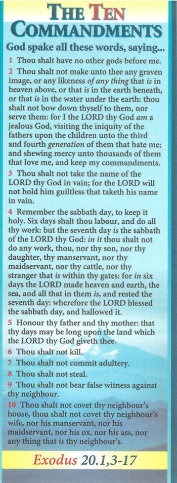 Bookmark: The Ten Commandments (10 pk)