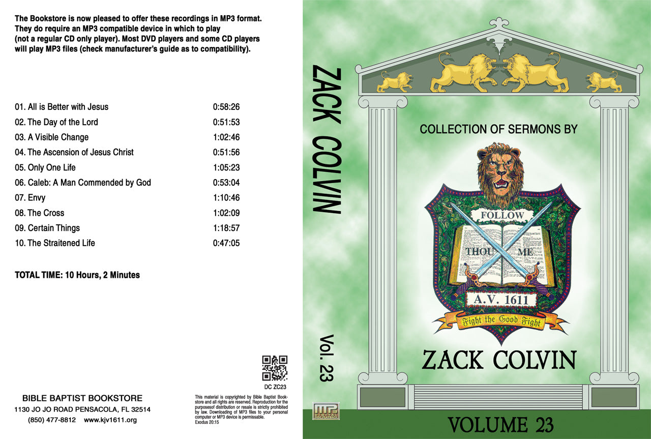 Zack Colvin Sermons on MP3 - Volume 23