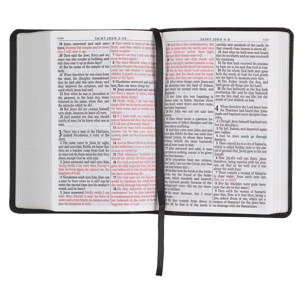 Christian Art Publishers: Black Faux Leather Large Print Compact - Image 5