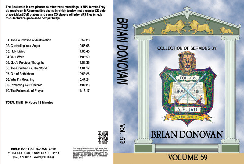 Brian Donovan Sermons on MP3 - Volume 59 - Image 3